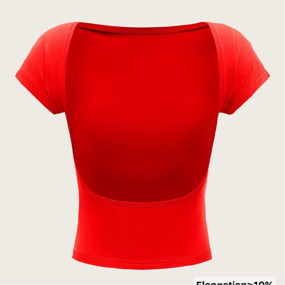 Red Open-Back Women's Top